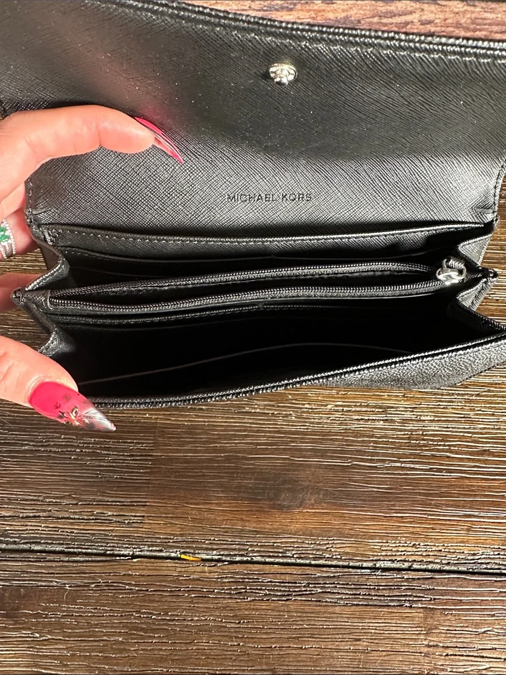Michael Kors Black Logo Continental Wallet